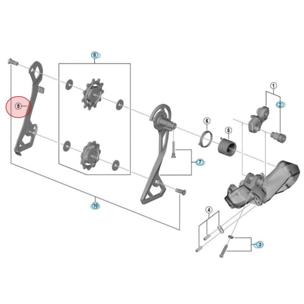 Chape Interne de Dérailleur Arrière Shimano Ultegra Di2 RD-R8050-GS