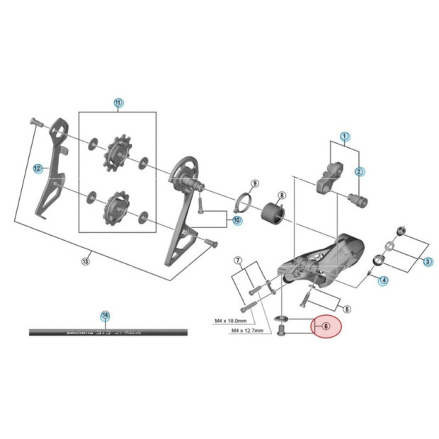 Vis de Fixation de Câble de Dérailleur Arrière Shimano Ultegra RD-R8000