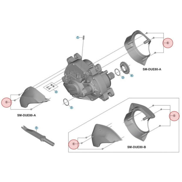 Carter Moteur Shimano SM-DUE80-A pour STEPS E8000