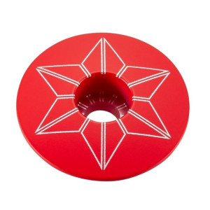 Bouchon de potence Supacaz Star Capz Thermolaqué 31,8mm - Rouge