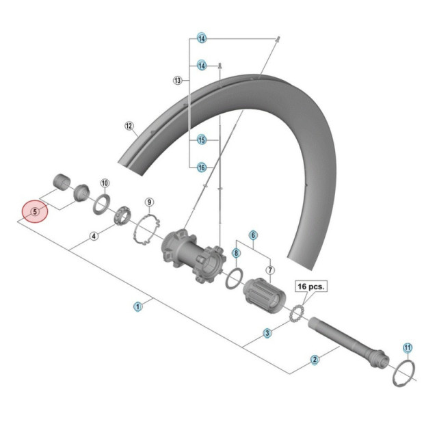 Cône et Ecrou Gauche de Moyeu Shimano Dura-Ace WH-R9170