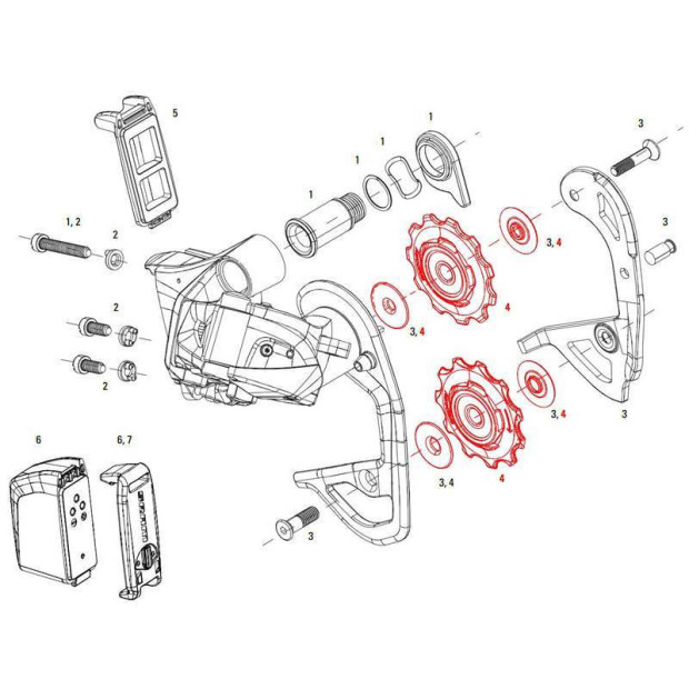 Galets Céramiques pour Dérailleur SRAM RED eTAP
