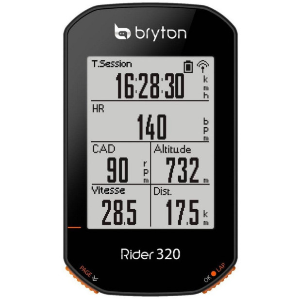 Compteur GPS Bryton Rider 320 T - Cadence & Fréquence cardiaque