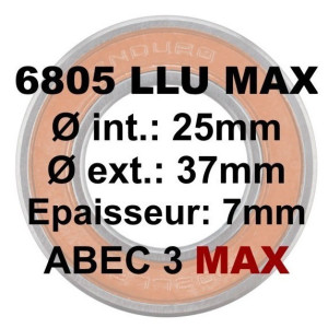Roulement Enduro Bearings 6805 LLU MAX - 25x37x7