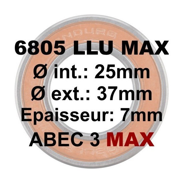 Roulement Enduro Bearings 6805 LLU MAX - 25x37x7