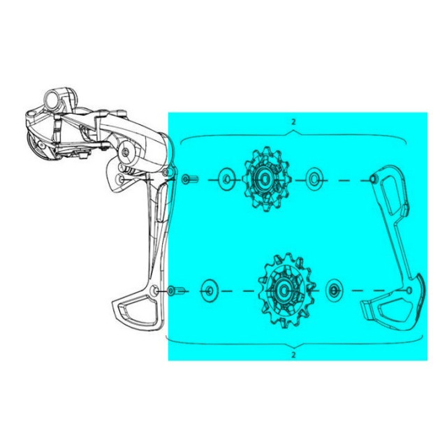 Galets dérailleur et chape interne SRAM GX Eagle