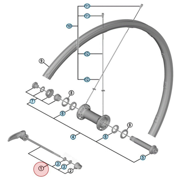 Blocage Rapide Shimano Dura-Ace WH-R9100 - Avant