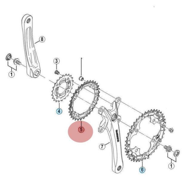 Plateau Shimano Acera FC-M361 - 38 Dents