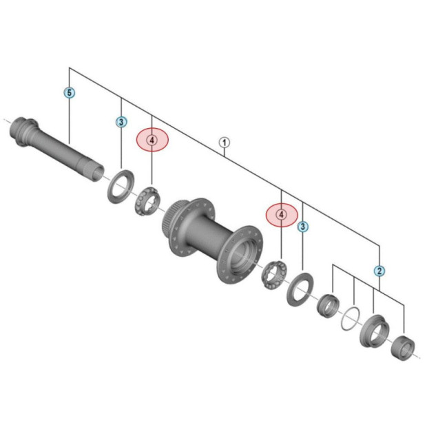 Cage à billes pour Axe de Moyeu Shimano Ultegra HB-RS770 - 5/32"