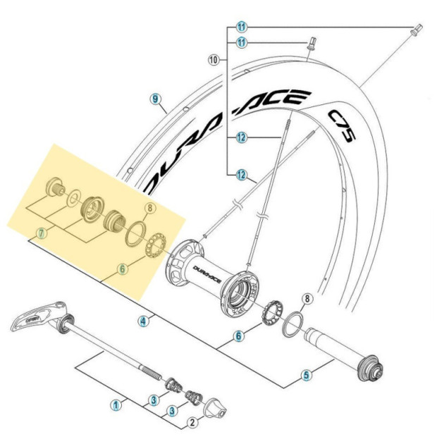 Cône Gauche d'Axe de Moyeu Avant Shimano Dura Ace HB-9000