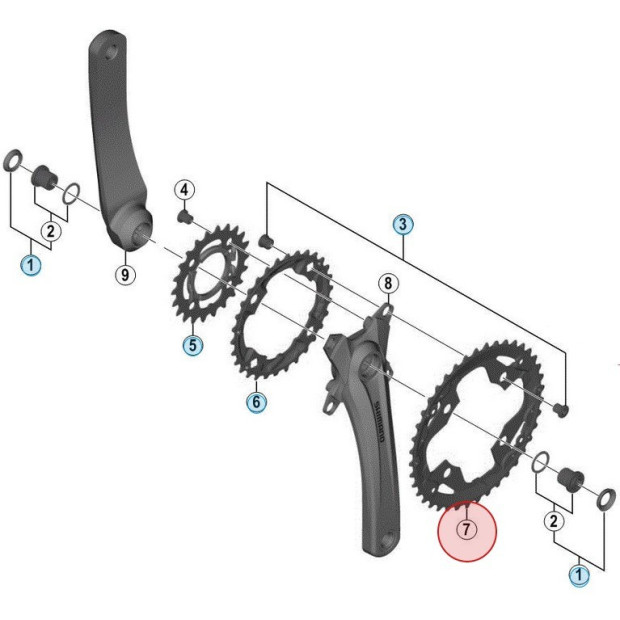 Plateau Extérieur Shimano Alivio FC-M4000 - 40 Dents