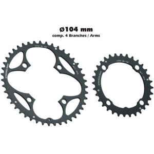 Plateaux Extérieur VTT Stronglight Type S 4 branches 104mm (triple en 2x9)