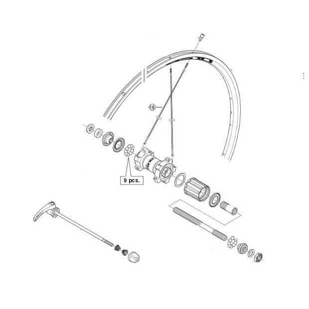 Rayon Shimano WH-RS10-A - Arrière (x1)