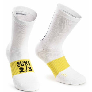 Chaussettes Assos Spring Fall Blanc/Jaune