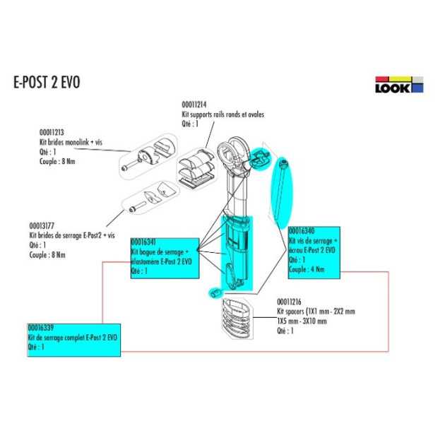 Kit de serrage complet Look E-Post 2 - [00016339]