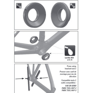 Adaptateur boitier de pédalier cadre Look 596/695/795 pour cuvettes BB86