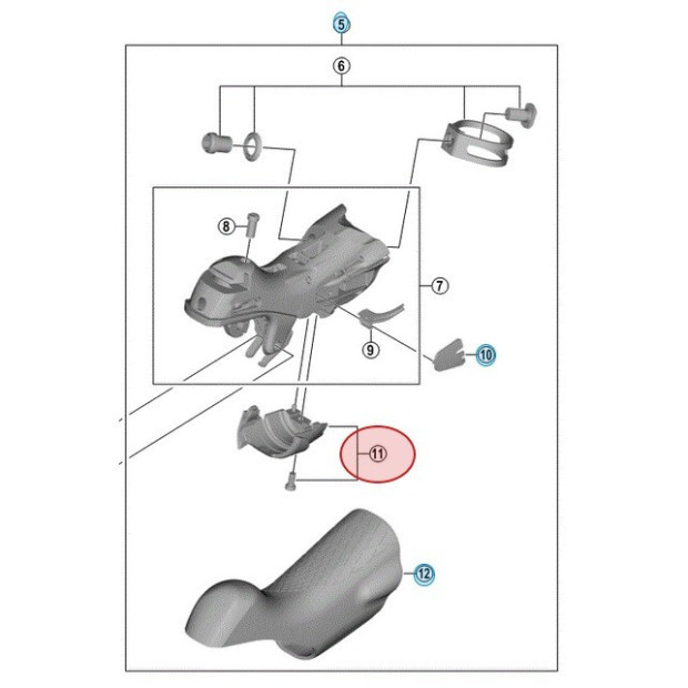 Cache Inférieur de Manette de Vitesses et de Frein Shimano Dura Ace ST-R9100