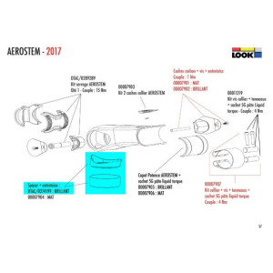 Kit Joint et Entretoise pour potence Look Aerostem - Brillant
