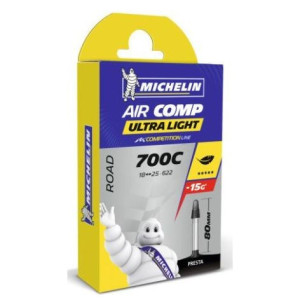 Chambe à Air Michelin Aircomp Ultralight 700x18/25C Presta 80mm