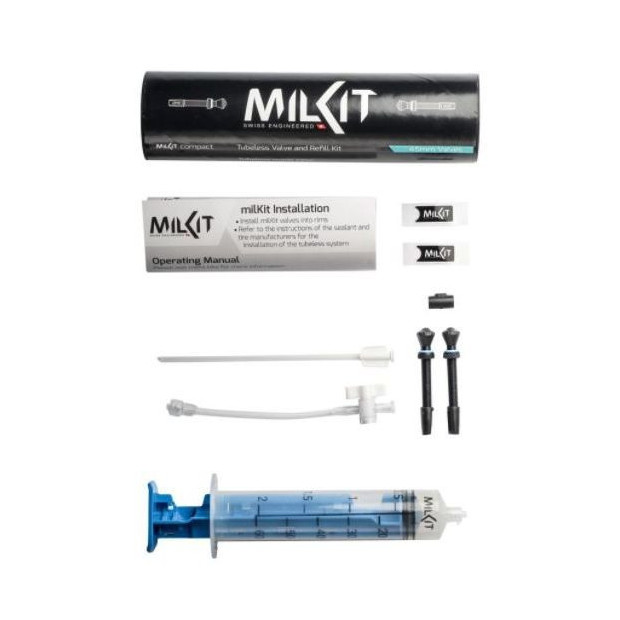 Kit de Valves Tubeless et Seringue Milkit 45mm