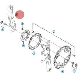 Manivelle Gauche Shimano Acera FC-M391 - Axe Carré - 175mm 